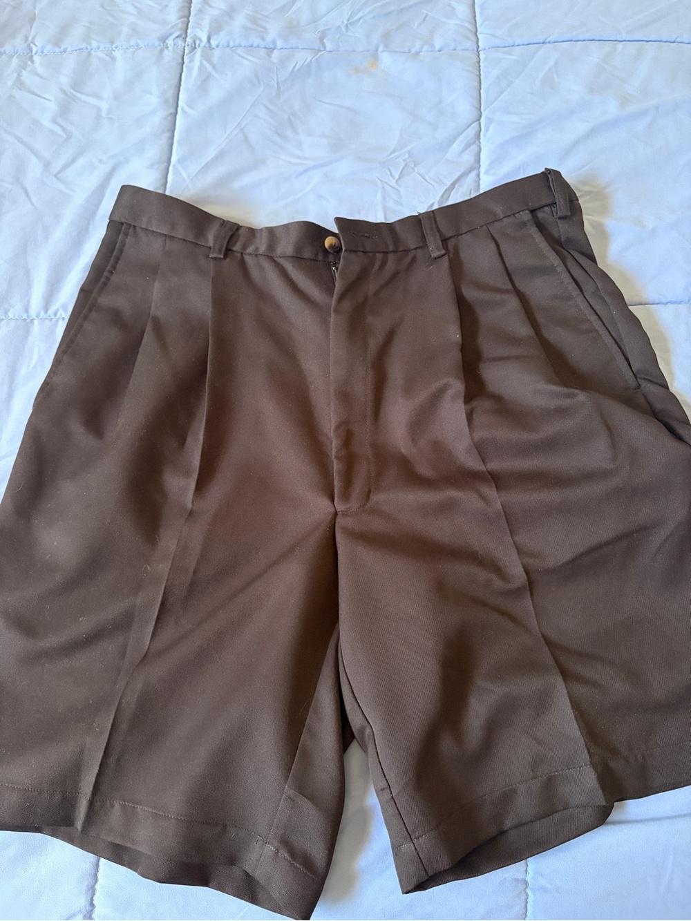 Men's Black Pleated Dress Shorts